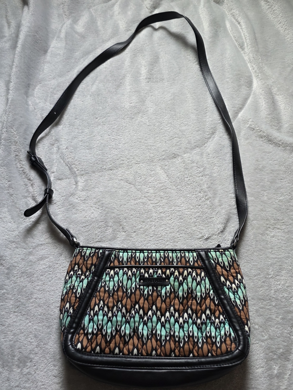 Vera Bradley Teal, Brown & Black Crossbody Bag